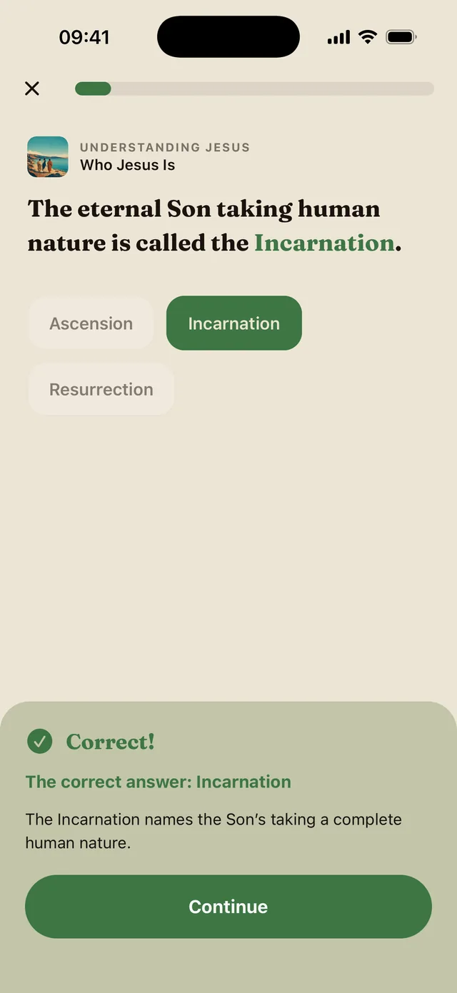 A Saintly quiz question about the Incarnation with the correct answer and a short explanation