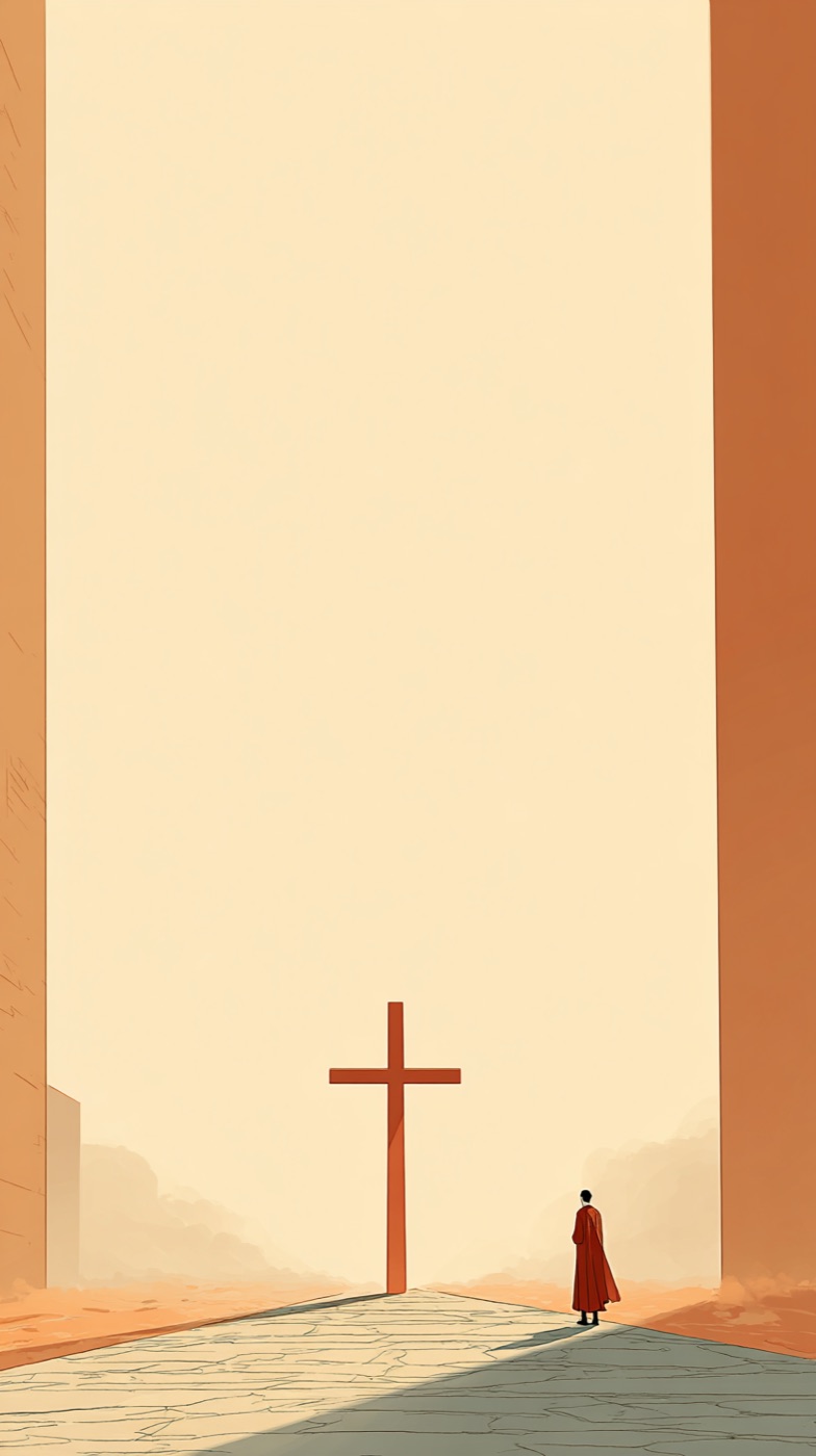 Illustration von Christus in warmen, redaktionellen Farbtönen